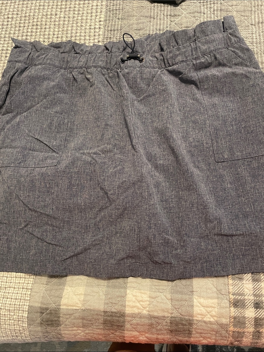 Talbots Heathered Navy Drawstring Skort